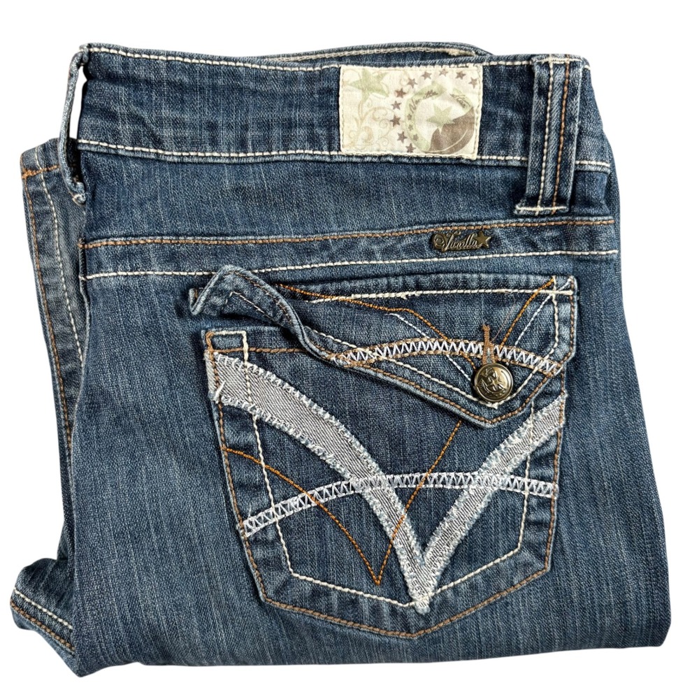 Y2K Vanilla Star Flare Jeans 90's Womens 15 Surfer Boho Indie Jennifer Anniston